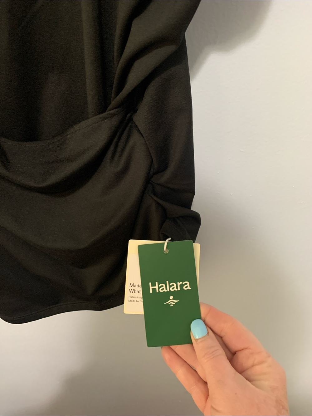 HALARA NWT Black Sleeveless Draped Wrap Top Dress size 2x - Picture 4 of 5